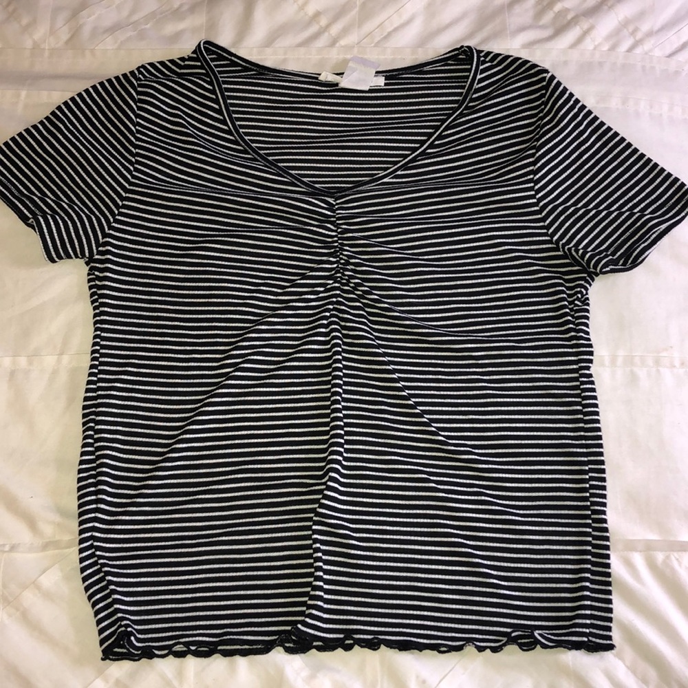 B&W Striped Baby Tee